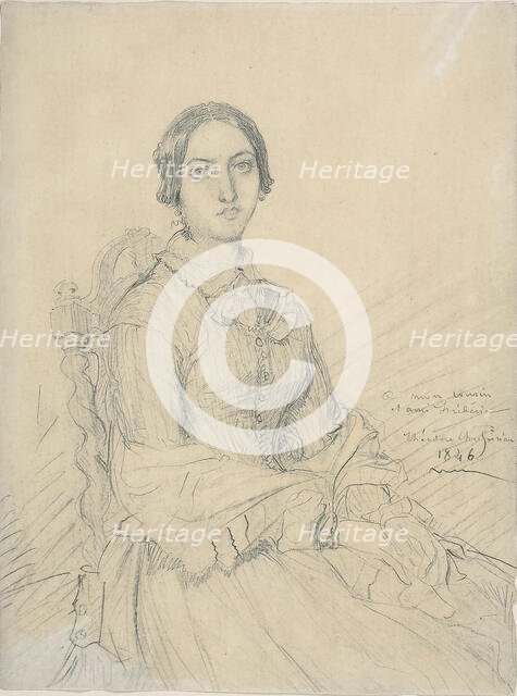 Portrait of the Baroness Chassériau, 1846. Creator: Theodore Chasseriau.