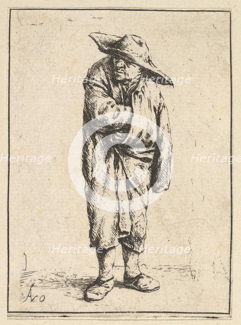 Peasant Wrapped in his Cloak, 1610-85. Creator: Adriaen van Ostade.