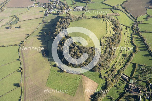 Cadbury Castle, the earthwork remains of an Iron Age hillfort, Somerset, 2017. Creator: Damian Grady.
