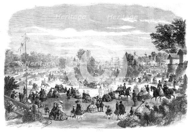 A scene in the Bois de Boulogne, Paris - the Pré Catelan, 1860. Creator: Unknown.