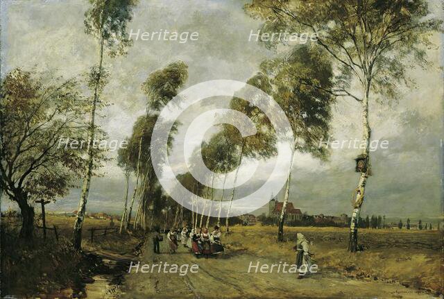 Country road with birch alley, 1893. Creator: Hugo Charlemont.