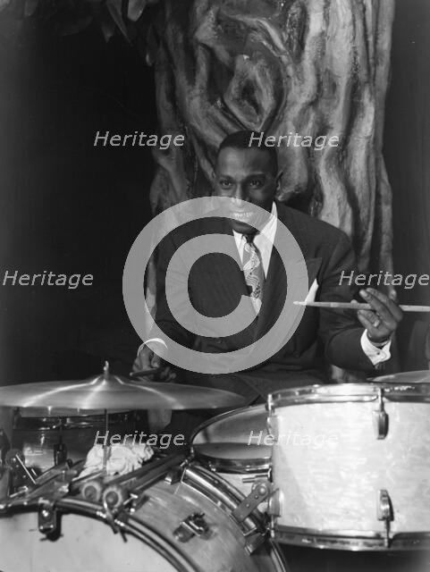 Portrait of Cozy Cole, Ole South, Washington, D.C., 1938. Creator: William Paul Gottlieb.