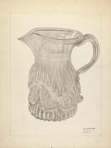 Blown Glass - Pitcher, c. 1940. Creator: Frank Fumagalli.