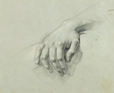 Hand study for "Arindal and Daura", around 1820/1855. Creator: Johann Peter Krafft.