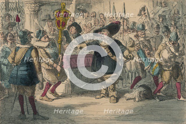 Take away that Bauble: Cromwell dissolving the long Parliament, 1850. Artist: John Leech