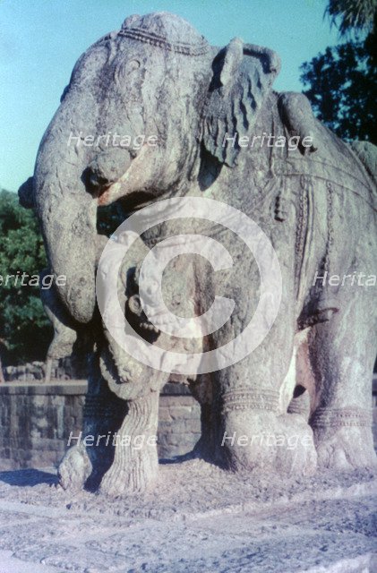 Elephant sculpture, Khajuraho, India.  c950-1050. (20th century). Artist: Unknown