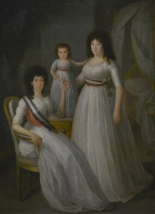 The Countess-Duchess of Benavente (?), accompanied by Mercedes de Rojas y Tello (standing)…, c1797.  Creator: Agustin Esteve y Marqués.