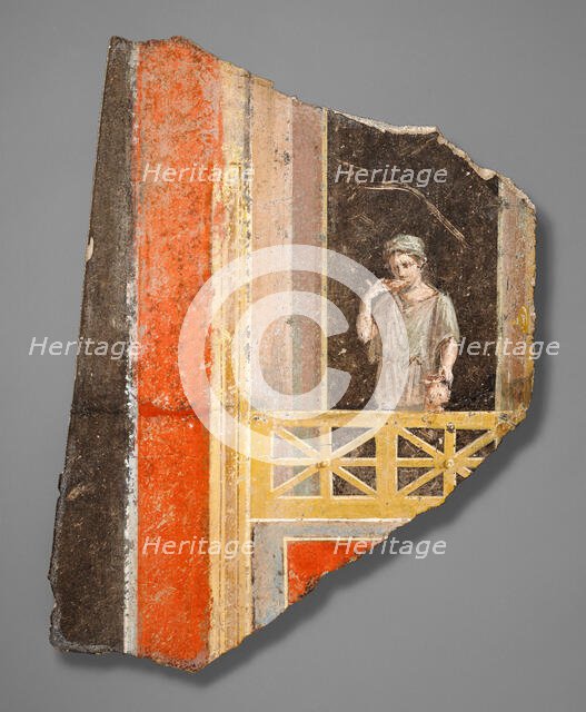 Fresco Fragment: Woman on a Balcony, 10 B.C.-A.D. 14. Creator: Unknown.