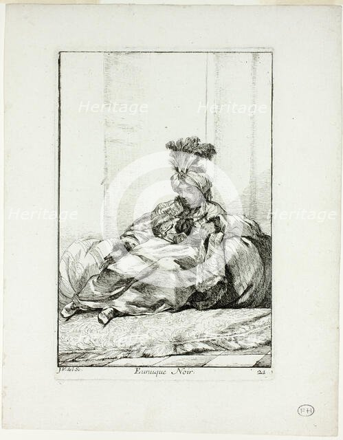 Eunuque Noir, plate 21 from Caravanne du Sultan à la Mecque, 1748. Creator: Joseph-Marie Vien the Elder.