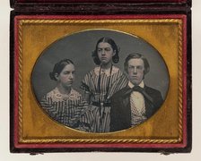 Group Portrait with Three Figures, between 1850 and 1860. Creator: Unknown.