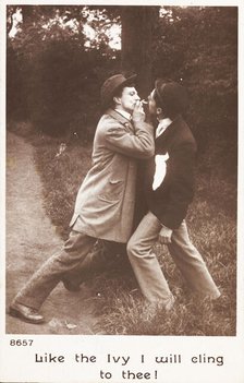 Two drunk men (played by actors) swear undying friendship, c1905. Creator: Unknown.