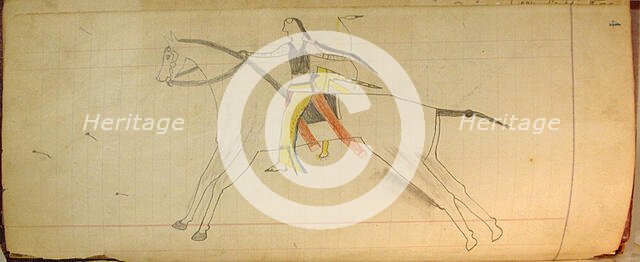 Maffet Ledger: Mounted Indian, ca. 1874-81. Creator: Unknown.