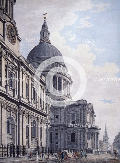 South side of St Paul's Cathedral, London, 1765. Artist: James Malton