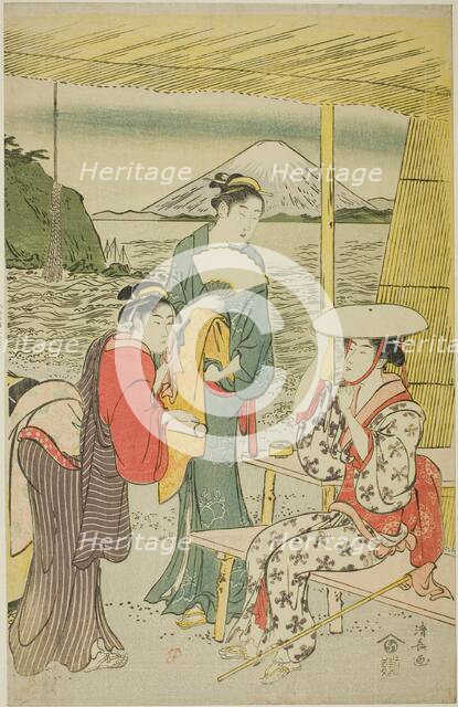 Visitors to Enoshima, c. 1789. Creator: Torii Kiyonaga.