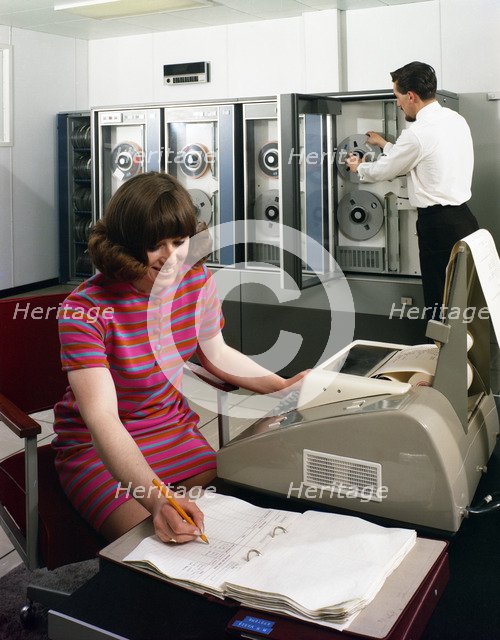 Computer room, Huntsman House, Tetley's brewers headquarters, Leeds, West Yorkshire, 1968. Artist: Michael Walters