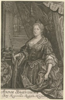 Portrait of Empress Anna Ioannovna (1693-1740), 1733. Artist: Mentzel (Menzel), Johann Georg (1677-1743)
