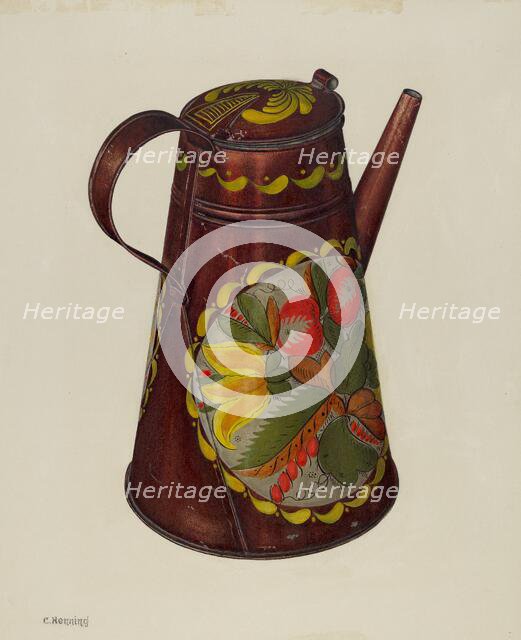 Toleware Coffee Pot, c. 1940. Creator: Charles Henning.