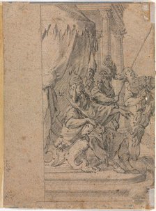 Panthea before Cyrus? (verso), 1655-1660?. Creator: Michel Dorigny (French, 1617-1665).