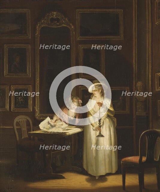 At the Embroidery-Frame, c18th century. Creator: Per Hillestrom.