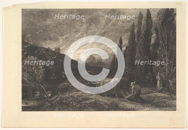 The Early Ploughman, 1861. Creator: Samuel Palmer.