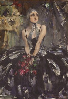 Portrait of the ballet dancer Vera Fokina (1886-1958), 1927. Creator: Nikolay Feshin.
