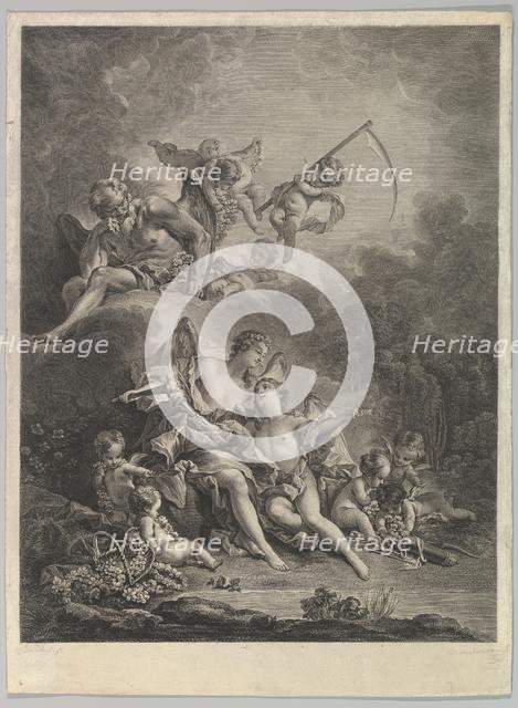 L'Hymen et l'Amour (Hymen and Cupid), 18th century. Creator: Jacques Firmin Beauvarlet.