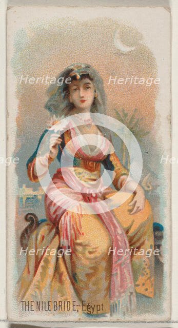 The Nile Bride, Egypt, from the Holidays series (N80) for Duke brand cigarettes, 1890., 1890. Creator: George S. Harris & Sons.