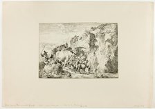 Herd Coming through an Arch of Rock, 1740. Creator: Christian Wilhelm Ernst Dietrich.