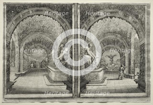 Views of the Villa of Pratolino: Two Views of the Grotto. Creator: Stefano Della Bella (Italian, 1610-1664).