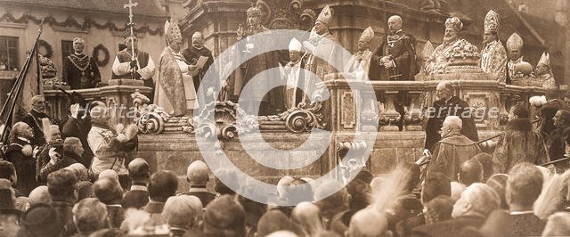 King Charles IV, taking his coronation oath … in Budapest on 30 December 1916 , 1916. Creator: Anonymous.