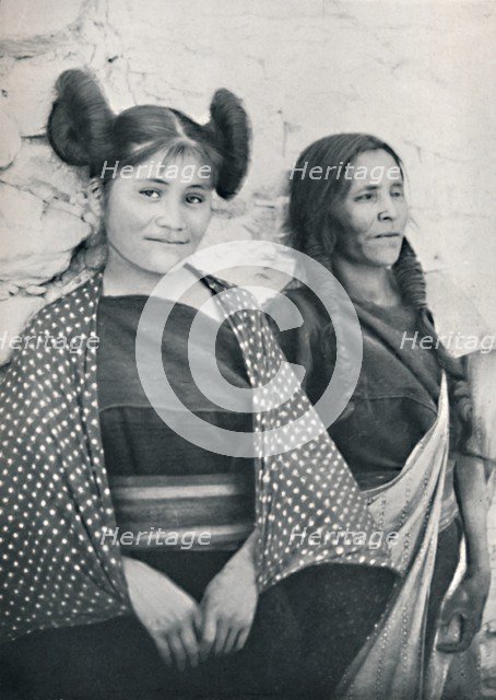 An Arizona Hopi girl and her mother, 1912. Artist: James & Pierce.