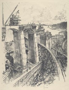 The Approach to Gatun Lock, 1912. Creator: Joseph Pennell.
