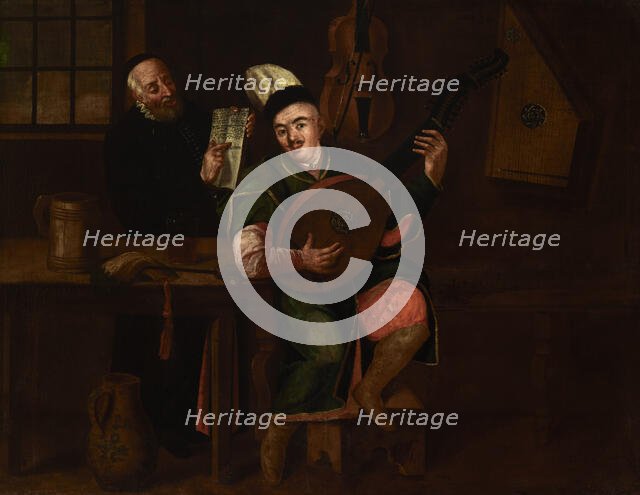 Bandura Player with a Jew, c1800. Creator: Michal Stachowicz.