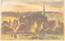 Eglise et ferme d'Éragny (A Church and Farm at Éragny), 1890. Creator: Camille Pissarro.