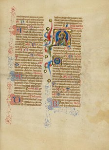 Initial M: Saint Bartholomew; Missal, between about 1389 and 1400. Creator: Master of the Brussels Initials.