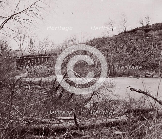 Bull Run. Bridge near Union Mills (destroyed seven times), ca. 1862. Creator: Tim O'Sullivan.