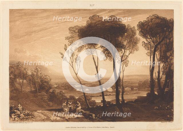 The Bridge in Middle Distance, published 1808. Creator: JMW Turner.