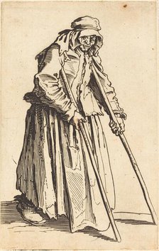 Beggar Woman with Crutches, c. 1622. Creator: Jacques Callot.