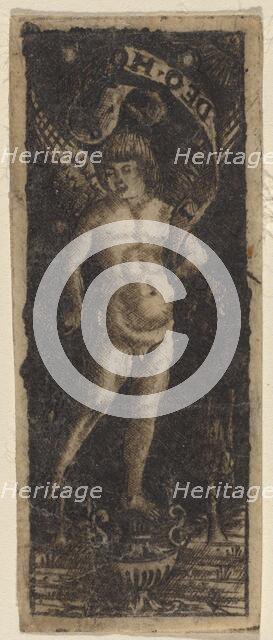 Cherub on a Vase with Inscription: "SOLI DEO HONOR", c. 1490/1510. Creators: Francesco Francia, Peregrino da Cesena.