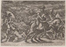 Plate 2: Abraham Liberating His Nephew Lot, from 'The Battles of the Old Test..., ca. 1590-ca. 1610. Creator: Antonio Tempesta.