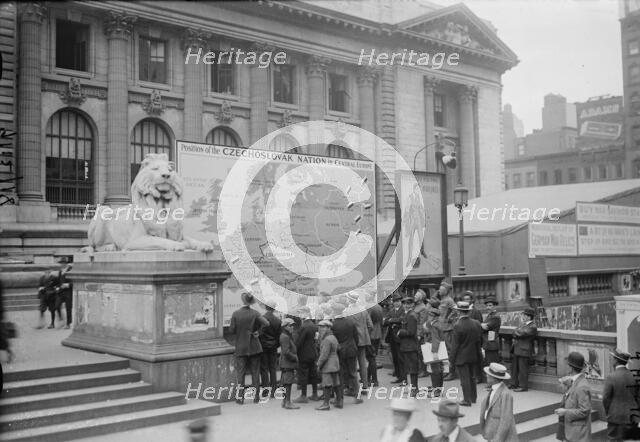 Map showing Czechoslovakia's location in Central Europe, 13 Sept 1918. Creator: Bain News Service.