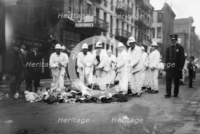 White Wings under police protection, 1911. Creator: Bain News Service.
