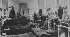 American wounded in base hospital, France, 1917 or 1918. Creator: Bain News Service.