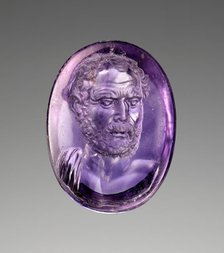 Intaglio with Bust of Demosthenes, about 25 B.C. Creator: Dioskouride.