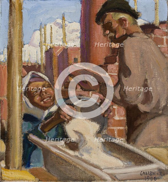 At a Building Site, 1906. Creator: Akseli Gallen-Kallela.