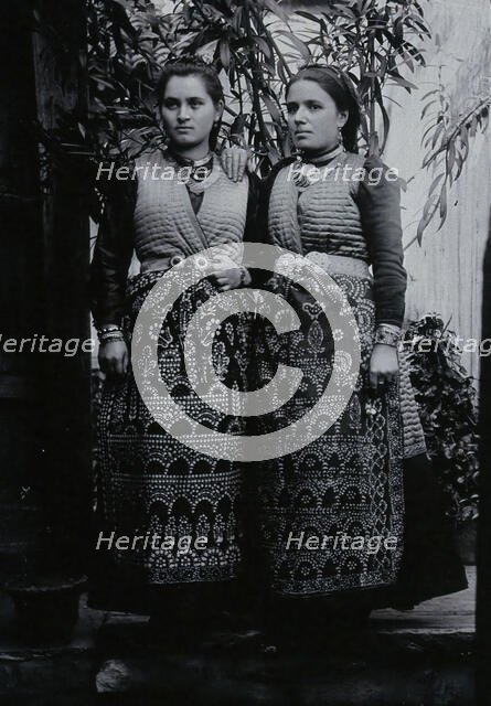 Two Bulgarian women wearing national dress, c1900. Creator: Unknown.