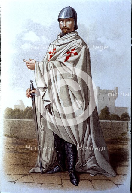 Military Orders, Knight of the Order of Santiago, created in 1175, dressed in battle dress in the…