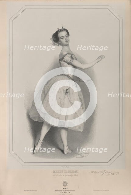 Portrait of the ballerina Marie Taglioni (1804-1884) as Satanella , 1853. Creator: Kaiser, Eduard (1820-1895).