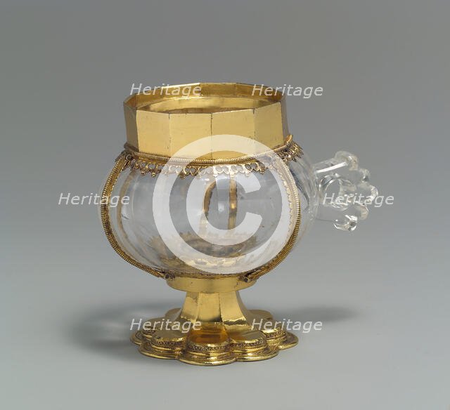 Cup with Gilded-Silver Mounts, French or Italian, 1375-1400. Creator: Unknown.