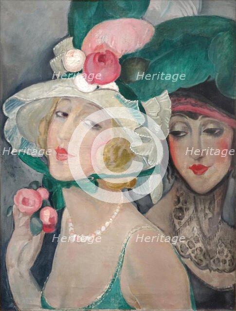Deux cocottes avec des chapeaux, 1920. Creator: Wegener, Gerda (1886-1940).